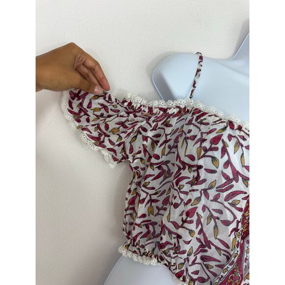 Poupette St Barth Honey Mini Top Blouse M NWT $210 Resort Boho Cotton - Picture 3 of 8